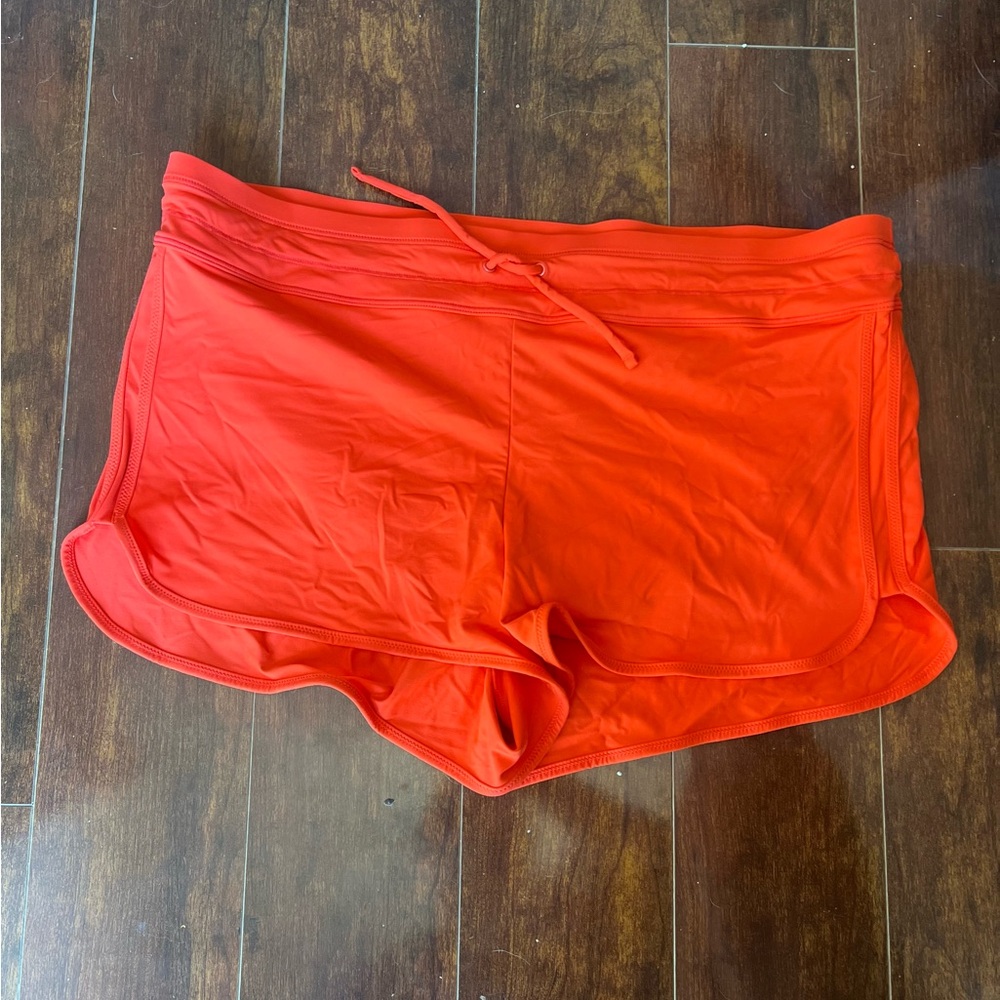 Athleta swim short surge in vermillion size large slightly used